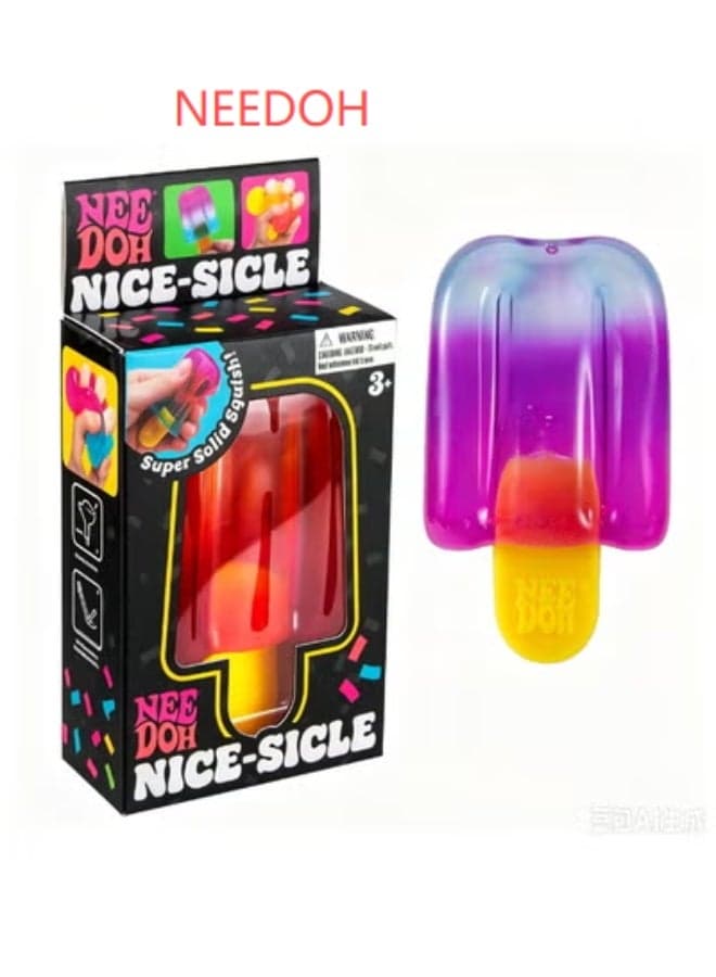 Popsicle Squishy Toy - Stress Relief Fidget Toy, Sensory Squeeze Ball for Kids & Adults, Portable Anxiety Relief Popsicle