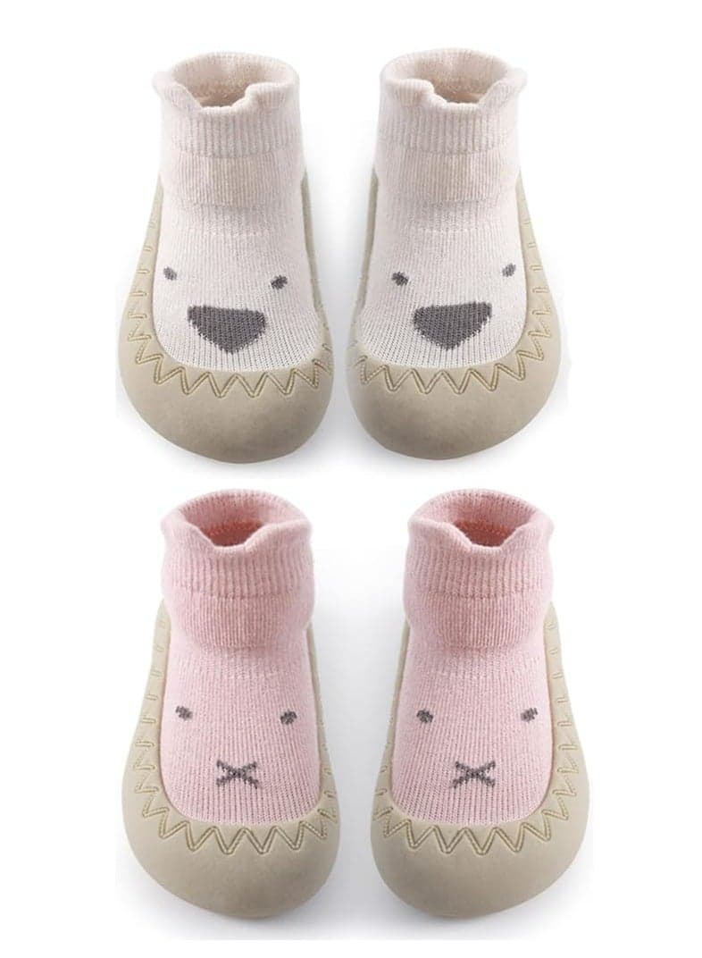 Baby Toddler Non-skid Sock Shoes Non Slip Floor Slipper for Boys Girls First Walking 2 Pairs