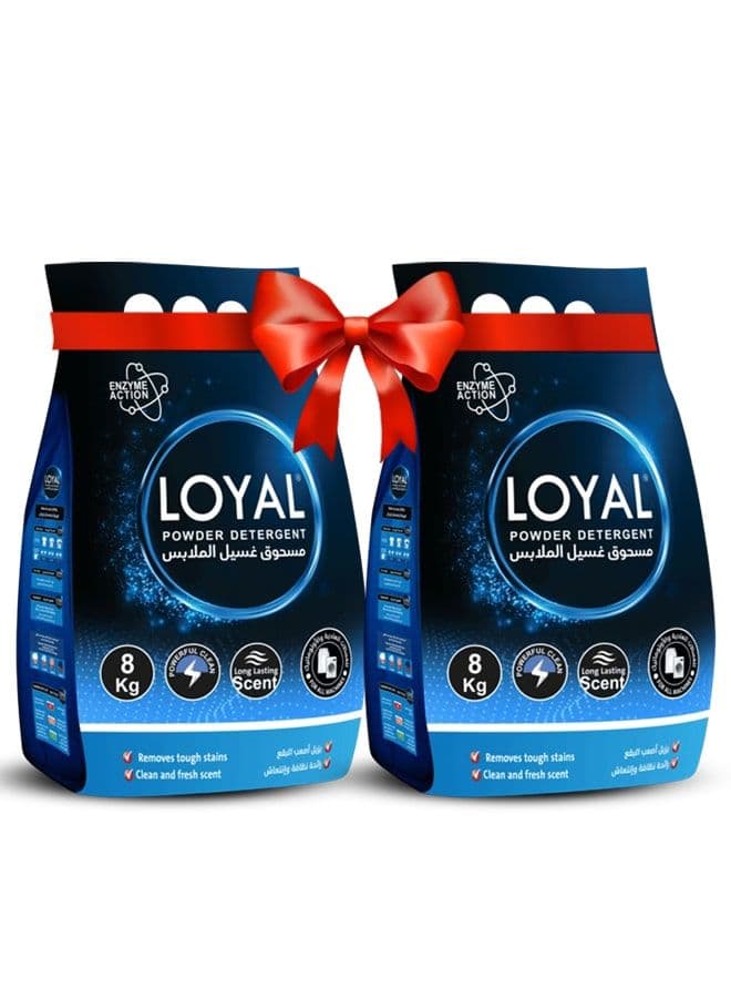 Laundry Detergent Washing Powder 2x8kg – Deep Stain Removal, Softness, Bright Whites & Long-Lasting Fresh Scent