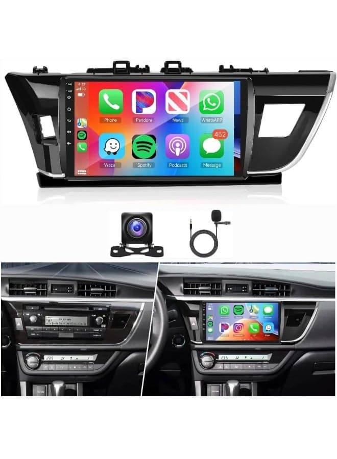 Android Car Stereo Screen for Toyota Corolla 2014-2016 with Apple CarPlay, Android Auto, Wireless WiFi, DSP Radio, 4G, Touchscreen, AHD Camera Included, Fast Interface (2+32GB CarPlay)