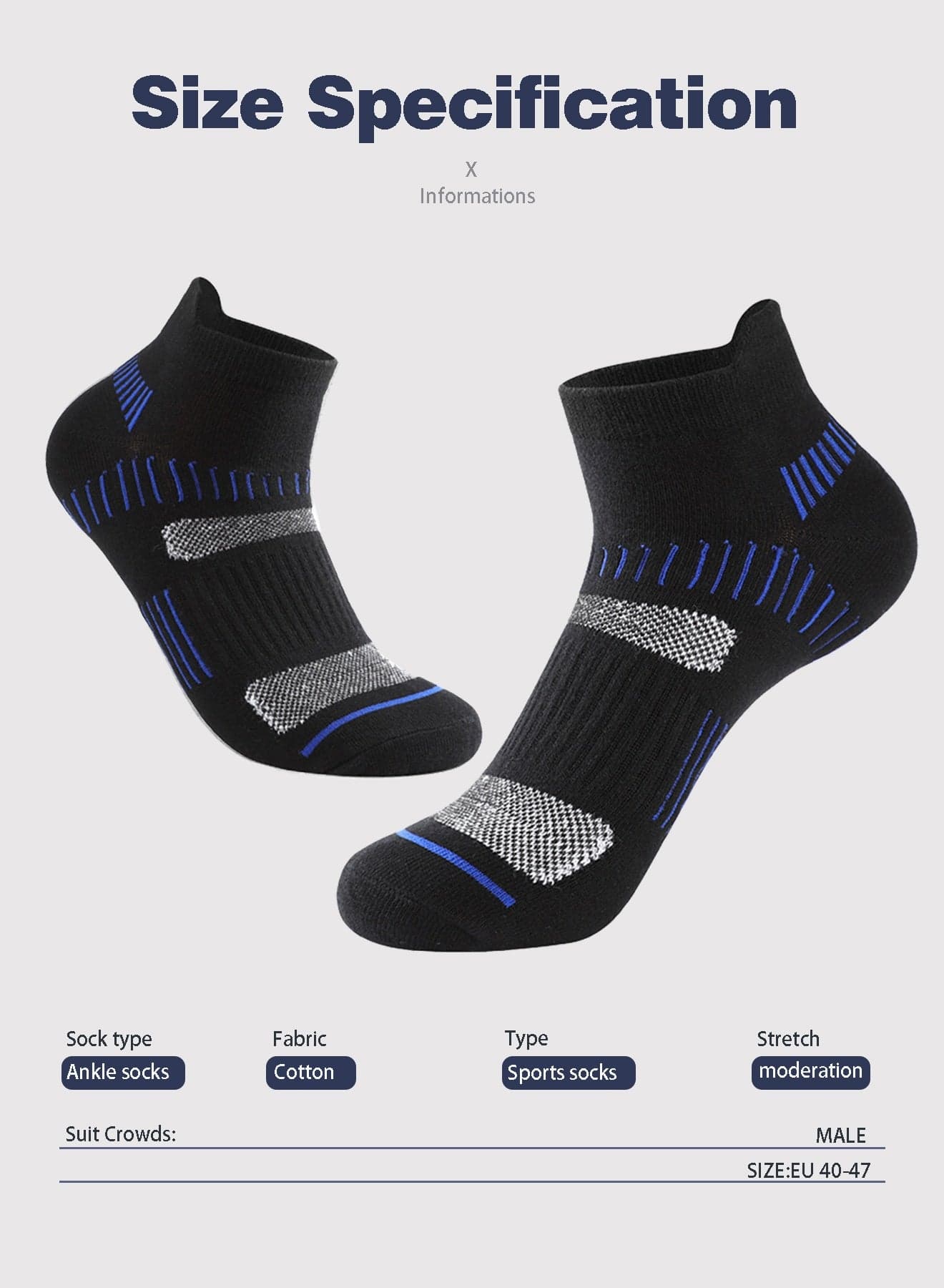 Mens Athletic Socks (5-Pack) - Low Cut, Sweat-Wicking, Odour-Resistant, All-Season Comfort - Ideal for Active Lifestyles, Running & Everyday Wear - Ultimate Socks for Men Collection