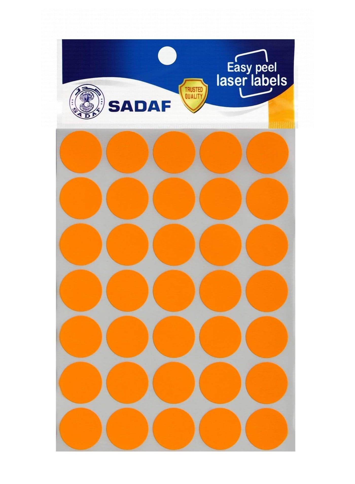 350-Piece Round Labels 18mm Diameter Orange