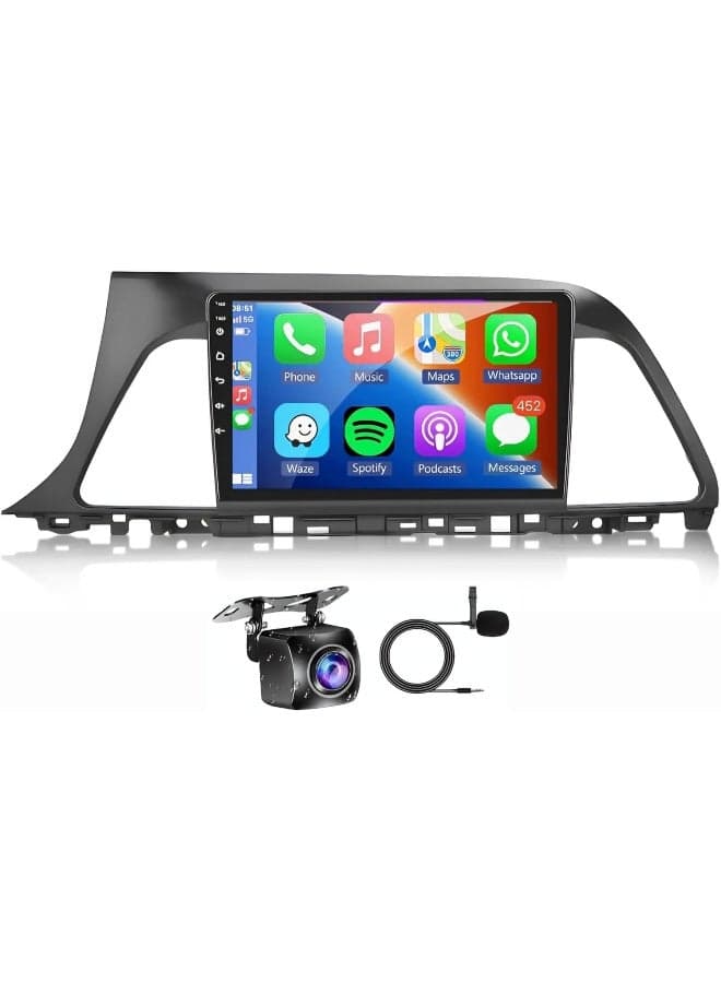 Fit Hyundai Sonata Car Stereo Sonata Android Screen 2015-2017 With Apple Carplay Android Auto Wireless WiFi DSP FM&AM BT AHD Camera Included Fast Interface (4+32GB Carplay 8CORE)