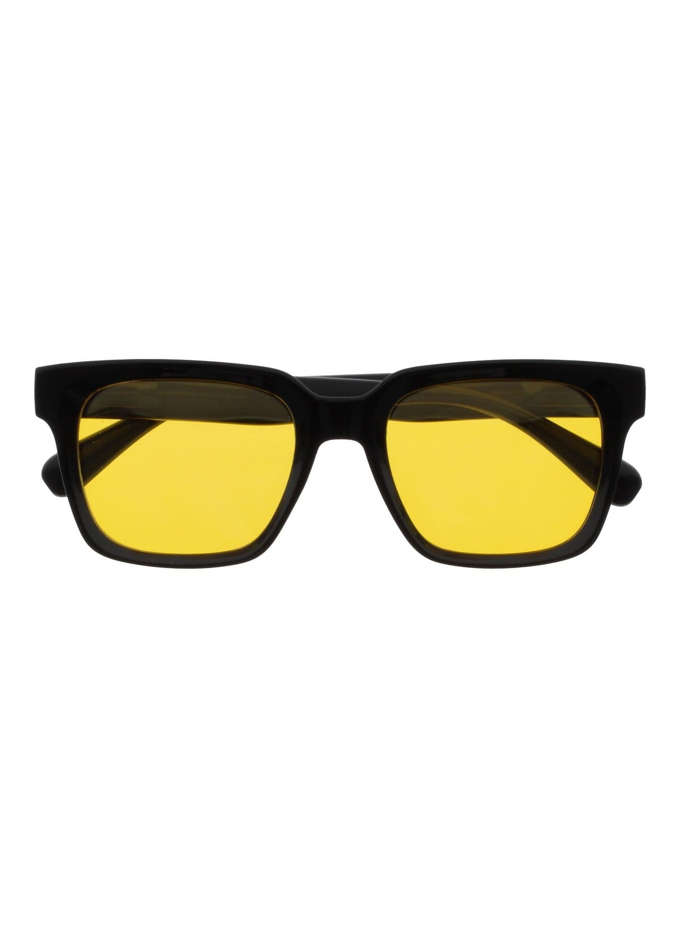 ERA Sunglasses for Women Men, Oversized Rectangular Frame with Spring Hinges, Polarised Yellow Tinted Lens With UV400 Protection,Anti-reflective & Anti-Glare, Black (Pack of 1)