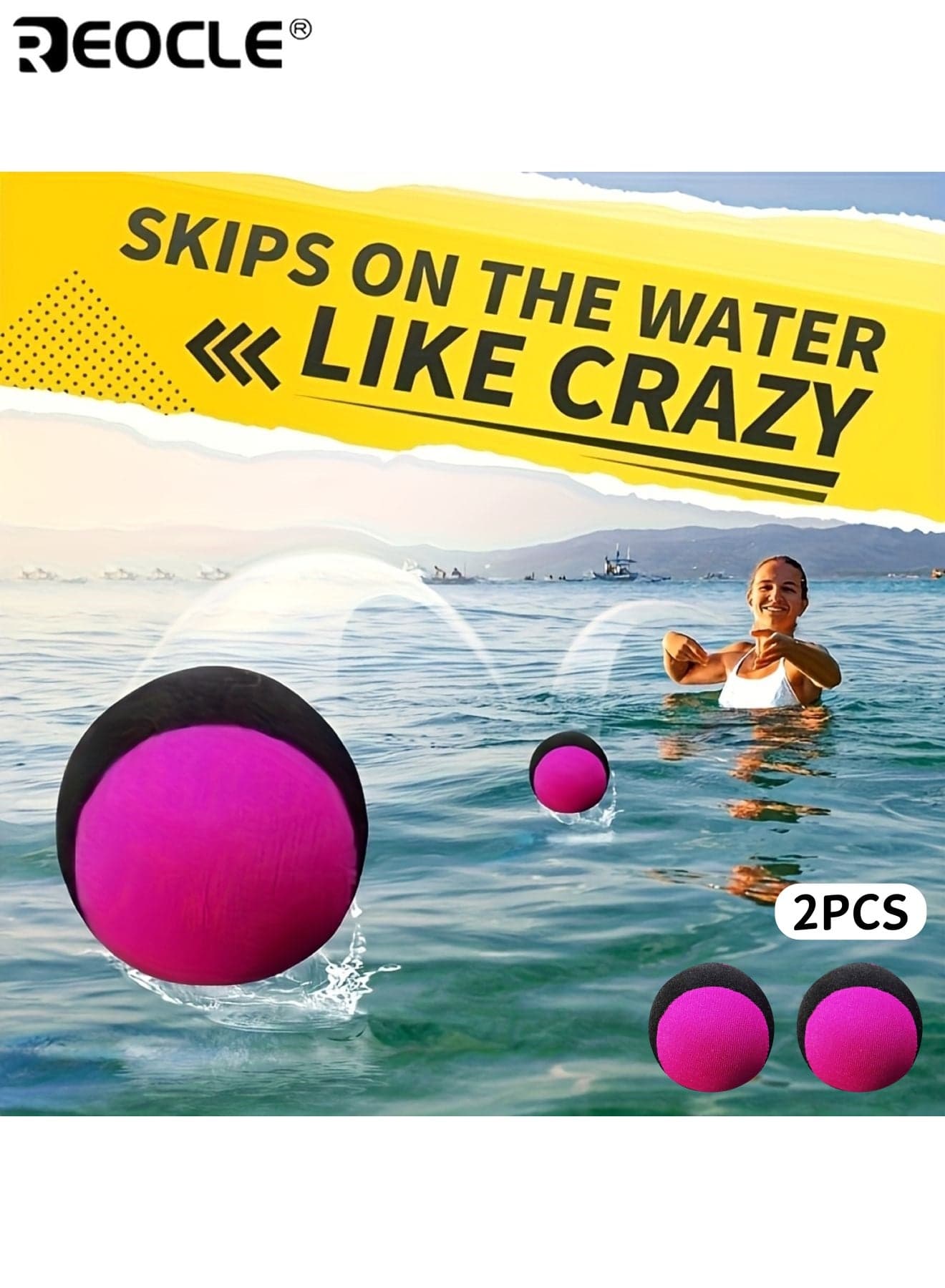2PCS Durable Floating Water Balls with Elastic Soft Design Lightweight Beach Ball with Bouncy Construction for Pool Beach Outdoor Activities