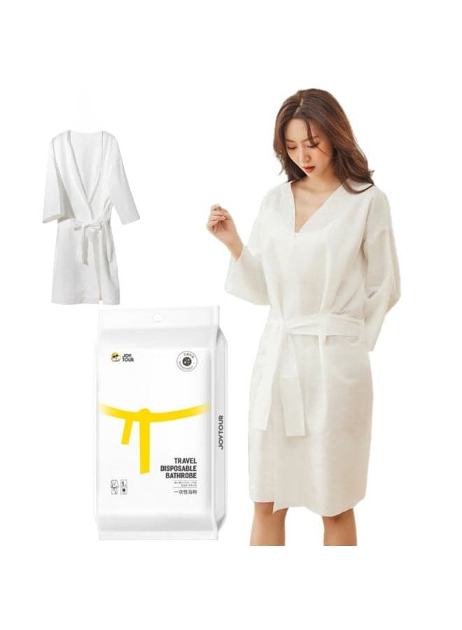 Disposable Bathrobe, Nightgown, Bathrobe, Business Trip, Disposable Hotel Bathrobe, Portable Long Thickened Pajamas, Extended Length for Full Coverage, Hygienic and Sanitary, Gender-Neutral