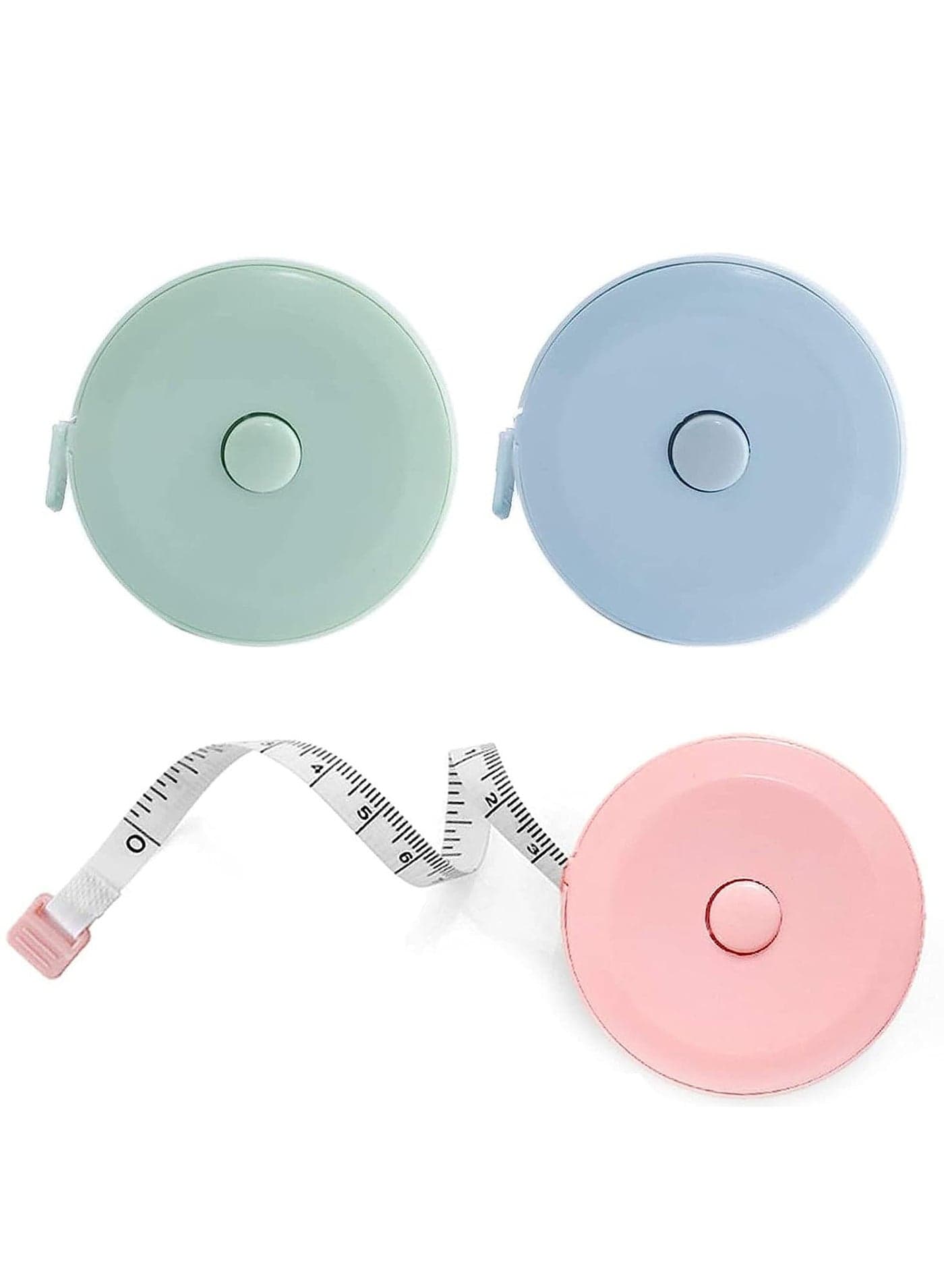 Mini Retractable Tape Measure(3 Packs) , Flexible, Pocket Size, Dual Sided, 150CM Tailor Measuring Tapes for Body Measurement Weight Loss Cloth Knitting Craft