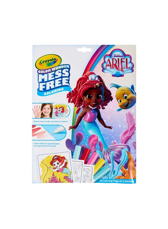 Color Wonder Ariel Mess-Free Coloring Set – Disney Junior, Travel Activity for Toddlers, Ages 3+