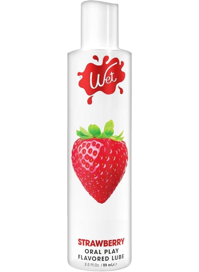 Wet Paraben-free, Gluten-free, Sugar-free Flavored Strawberry Edible Lubricant (3oz)