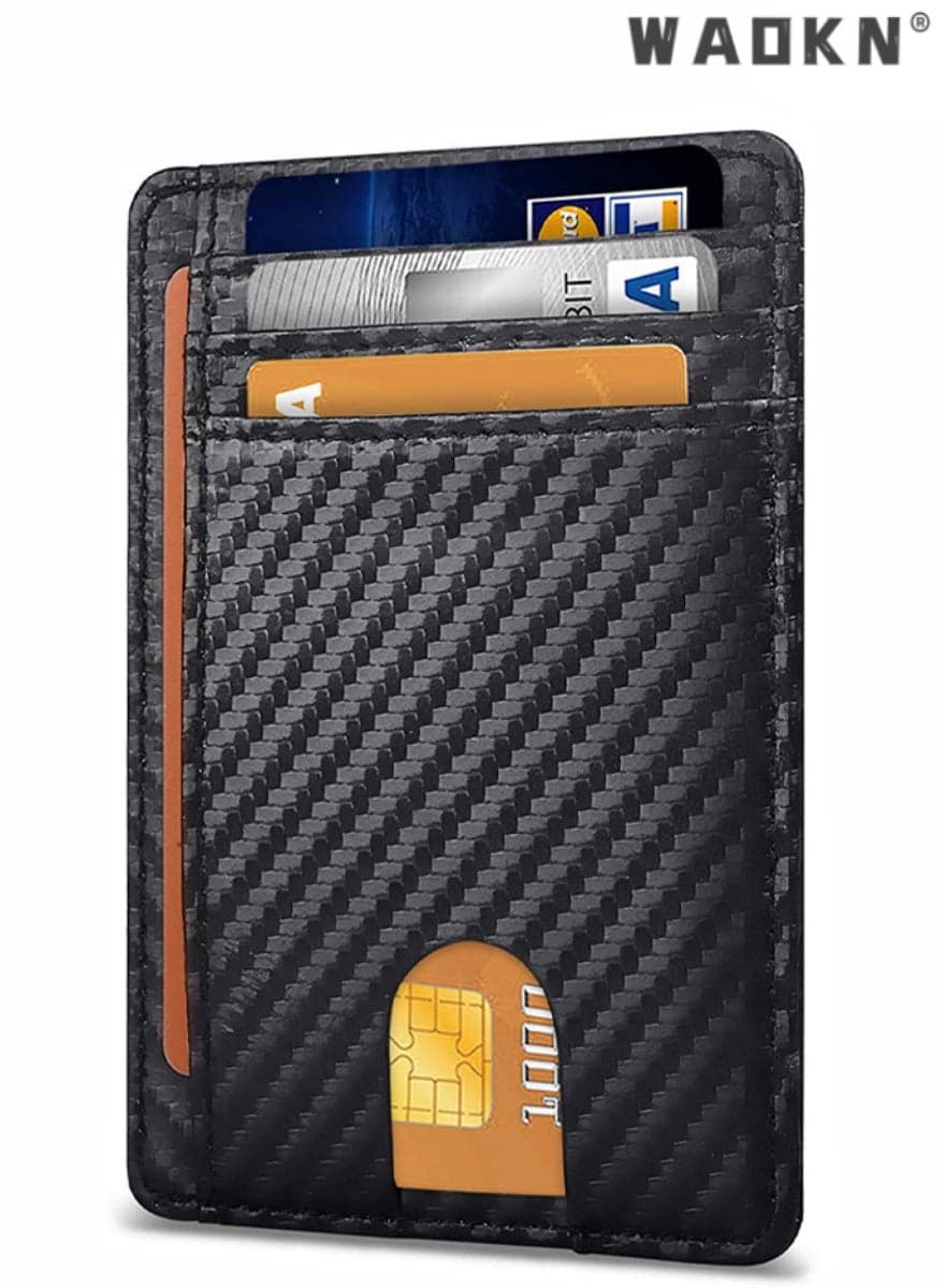 Slim Wallet RFID Front Pocket Wallet Minimalist Secure Thin Credit Card Holder Slim Minimalist Front Pocket RFID Blocking Leather Wallets for Men Women,Card & Money Holder,Durable,Multi-Card Capacity