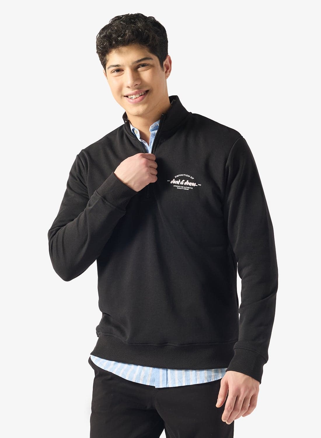 Logo half Zip High Neck Sweatshirt