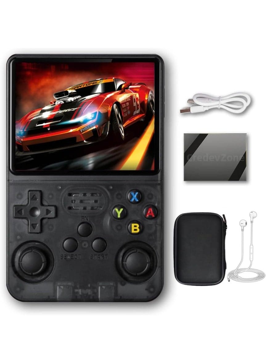 R36S Retro Handheld Game Console, 3.5 Inch IPS Screen, Built-In Rechargeable Battery, Preloaded Classic Games, Portable Video Gaming System for Teens & Adults