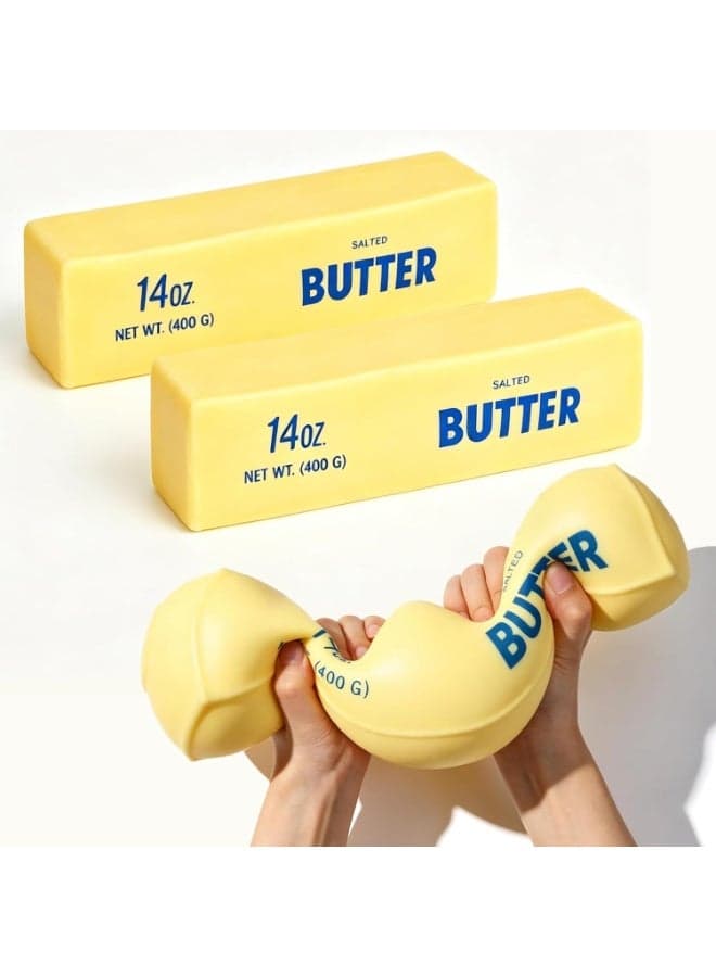 Jumbo Butter Stick Squishy Stress Relief Toy (2 PCS), Soft Squeeze Sensory Fidget Toy for Adults