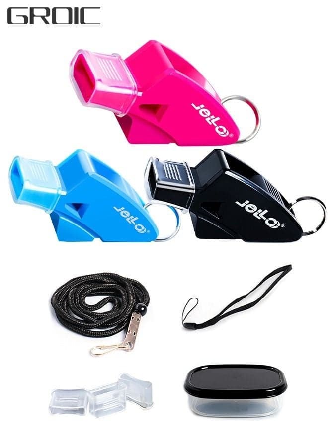 3 Pieces Sports Whistle, Whistle with Wrist rope,Lanyard,3 Mouth Grip and Storage Box, Super Loud Sports Whistles, Perfect for Coaches, Referees, Emergency, Lifeguard, Survival, Outdoor