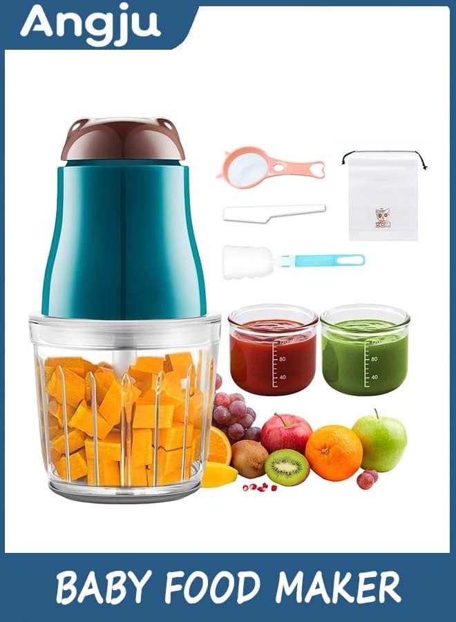 Baby Food Maker, 300Ml Blender With 8 Blades, Processor For Children, Fruit, Vegatable, Meat, Storage Bag, Cleaning Brush, Scraper Your Little One