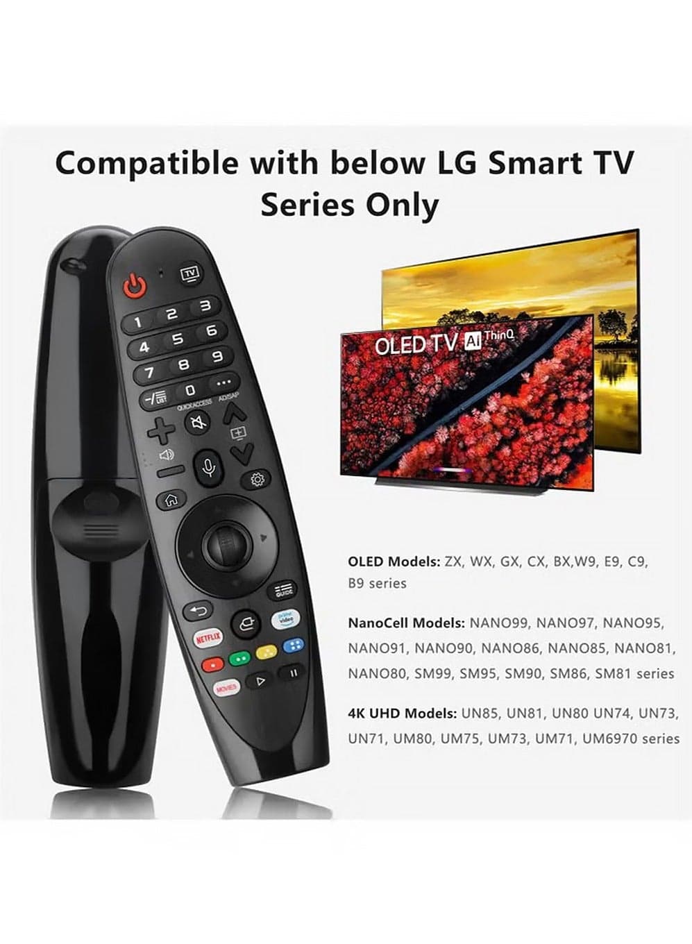 Replacement Remote Control for LG Smart TV with Magic Wheel Function,AN-MR20GA Compatible with AN-MR19BA,AN-MR18BA(NO Voice Function)