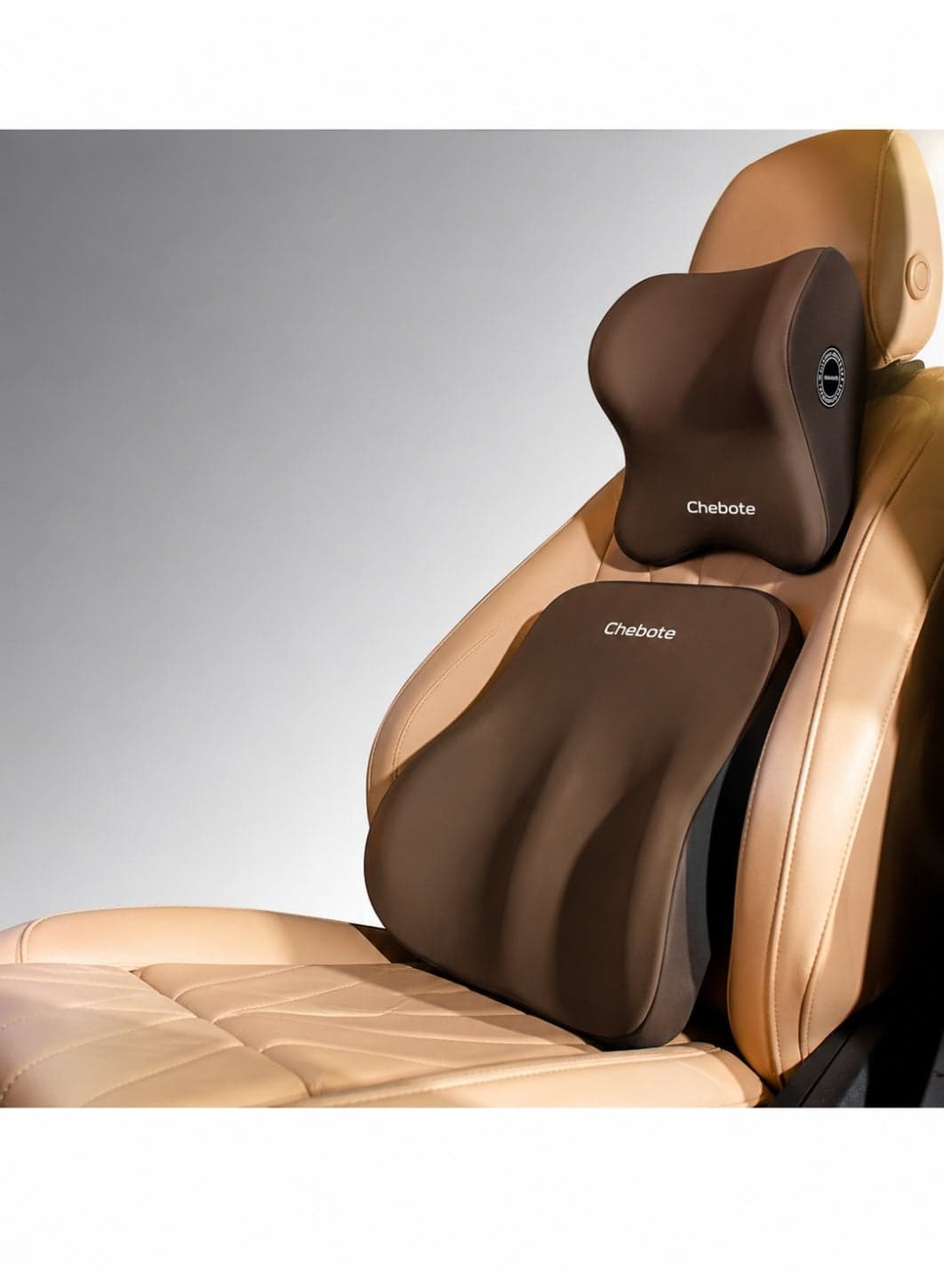 2PCS Car Neck Pillow & Lumbar Support Set Memory Foam Ergonomic Headrest and Back Cushion Kit Adjustable Strap for Car Seat Office Chair Long Driving Comfort