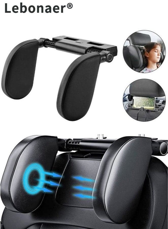 Car Headrest Pillow, 180° Adjustable, U- Shaped Design, Head, Neck Support Pillow, Travel Sleeping Car Headrest, Suitable for Kids and Adults,Head Neck Support Detachable, Car Interior