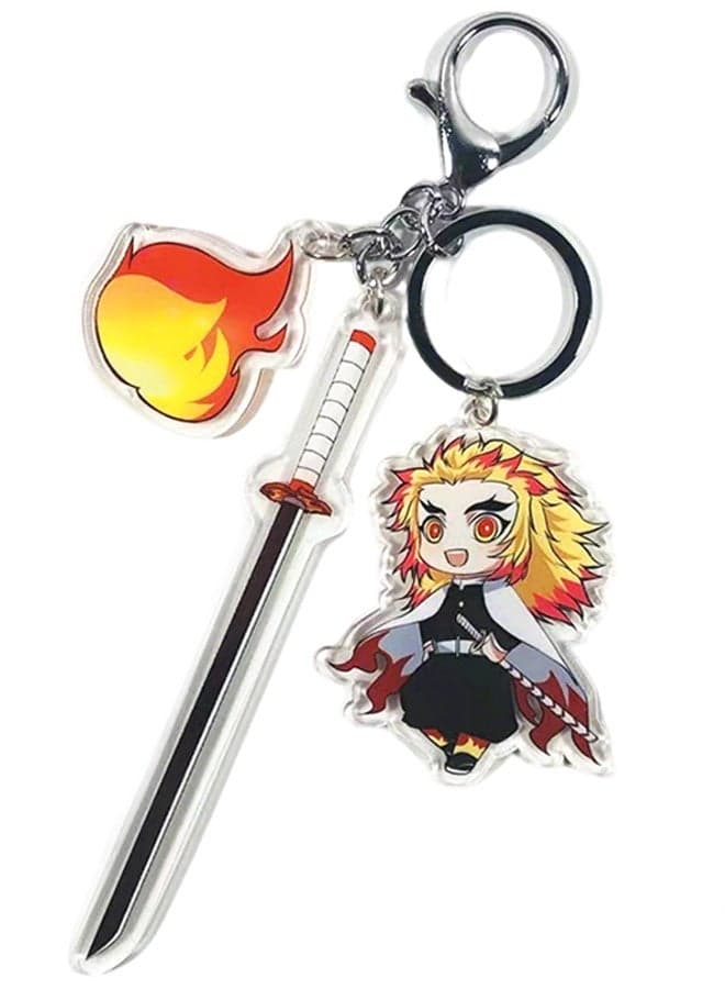 Demon Slayer Kimetsu no Yaiba Keychain, Sword Key Ring for Demon Slayer Fans, Demon Slayer Merch Keyring, Anime Gifts Phone Charm, Anime Keychain for Bag Wallet & Car Key
