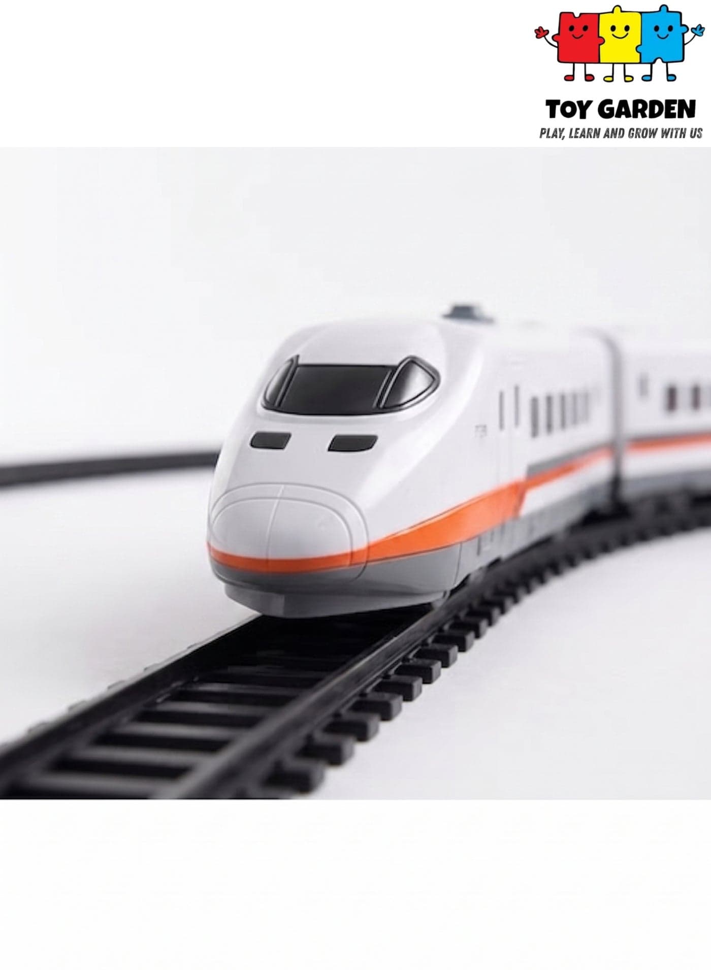 Battery Operated Train for Kids – White Electric Toy Train with Lights and Sounds, Interactive Ride-On Toy for Early Learning and Fun