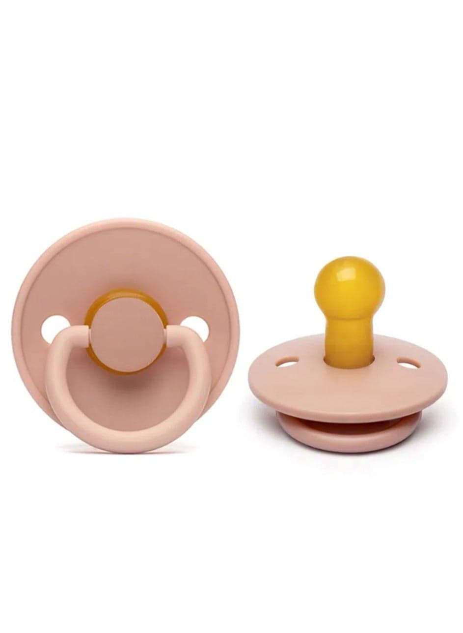 Baby Pacifiers | 1-Pack Soothers | Round Nipple | BPA-Free Natural Latex Food Grade | Super Soft Bite Resistance | Sleep Anti-Flatulence | Baby Teething Toy | Blush Pink