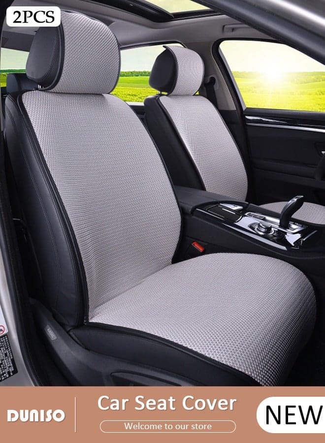 2pcs Auto Breathable Universal Four Seasons Front Car Seat Covers Luxury Include Front Car Seat Protector Compatible with 95% Vehicle Fit for Cars Truck SUV or Vans