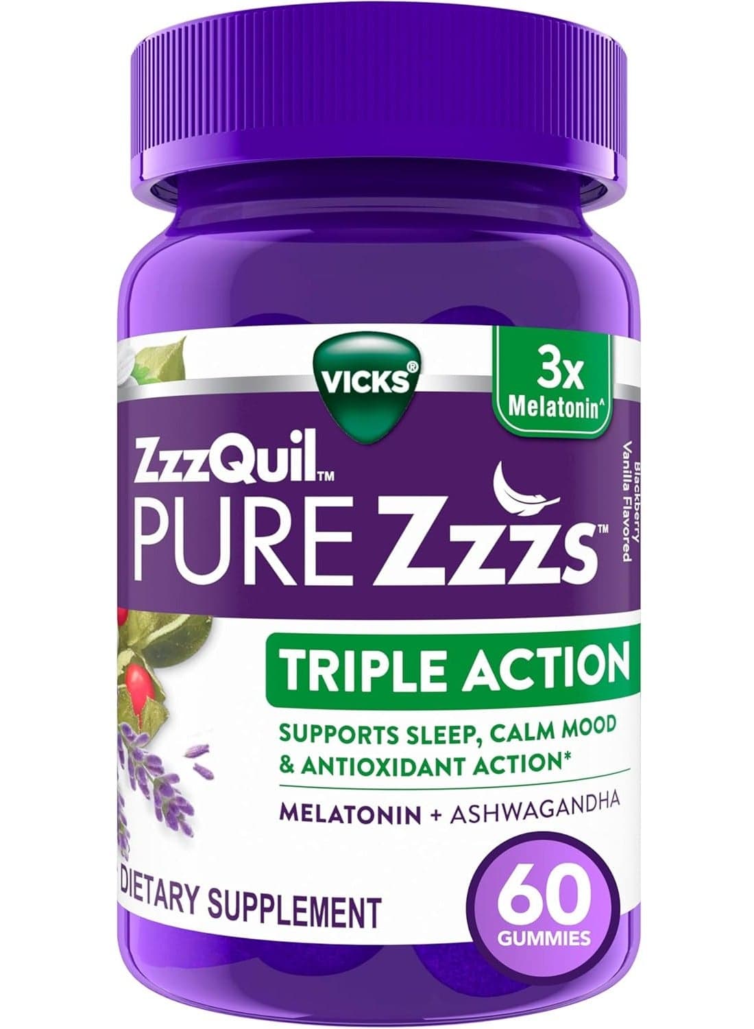 ZzzQuil PURE Zzzs Triple Action, 60 Gummies