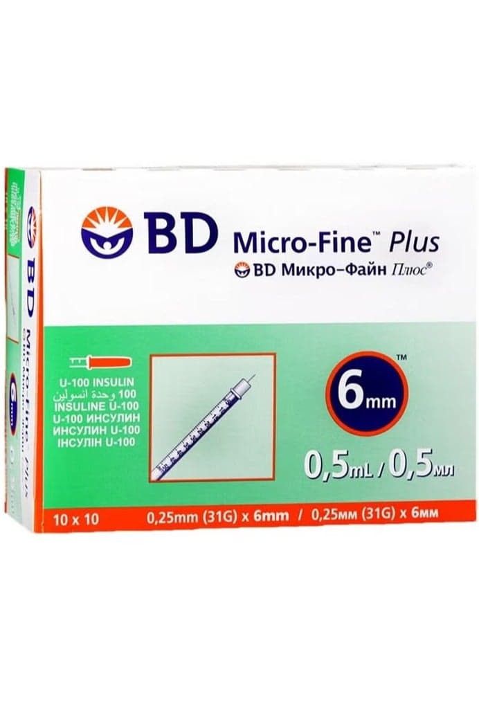 Micro-Fine Plus Insulin 0.5 ml Syringe 31Gx6mm 100pcs