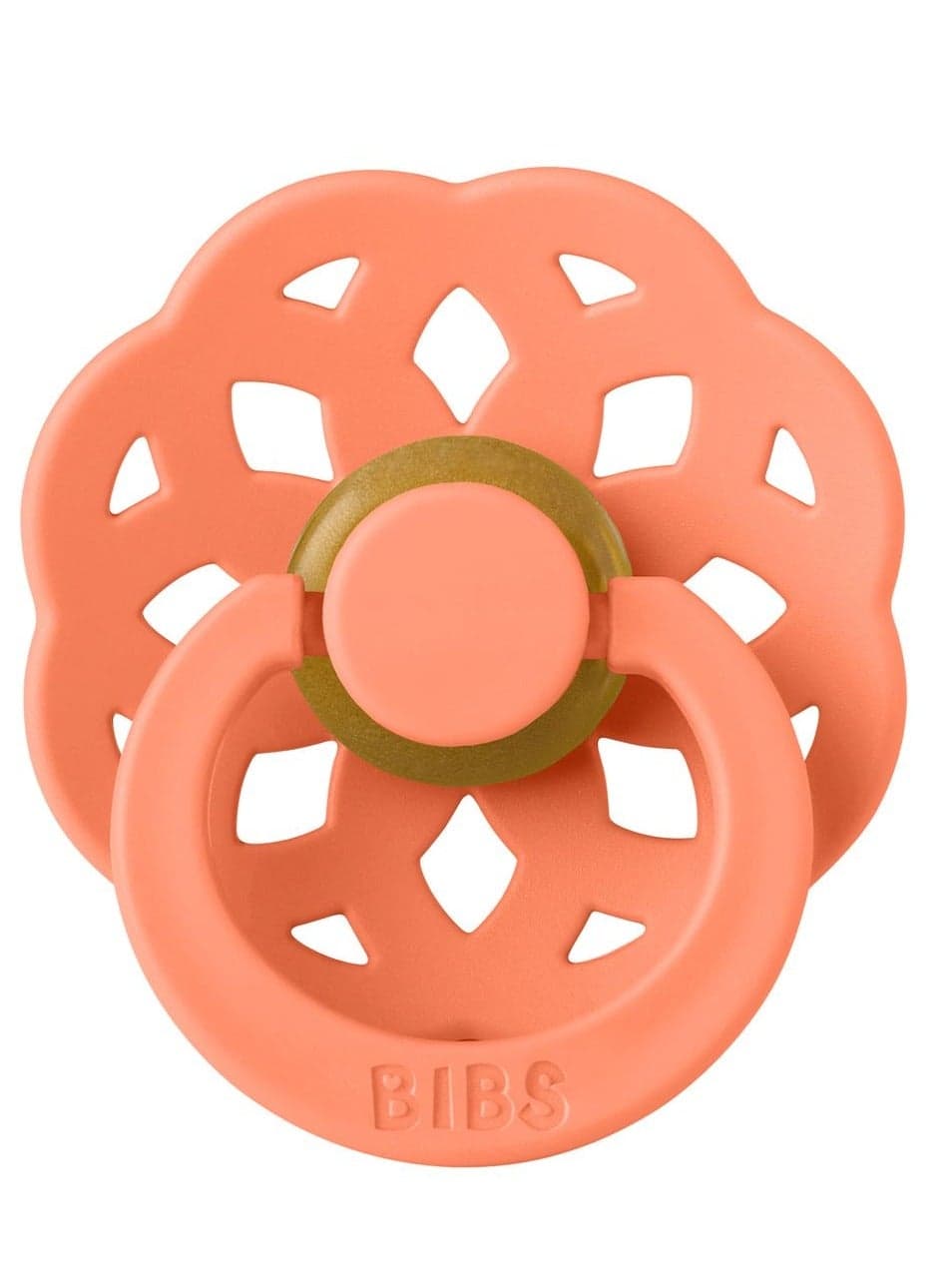 BIBS Natural Rubber Baby Pacifier Pack Of 1 Orange Color