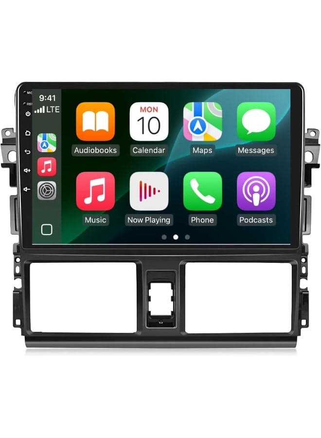 Fit Toyota Yaris Car Stereo Android Screen 2013-2016 With Apple Carplay Android Auto Wireless 10.1" QLED Touchscreen AHD Camera Included Fast Interface Quick Boot (2+32GB Carplay)