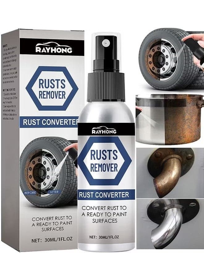 Multifunctional Rusts Remover Spray For Metal And Cars, Effective Anti Rust Conversion Agent, Fast Acting Rust Converter For Iron And Steel, Anti Rust Inhibitor Derusting Spray, 30ML