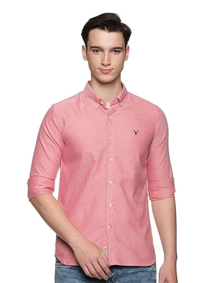 Men's Button Down Shirt | Casual Slim Fit Shirt | Long Sleeve Oxford Shirts For Men | Smart Fit Cuff - Oxford Red