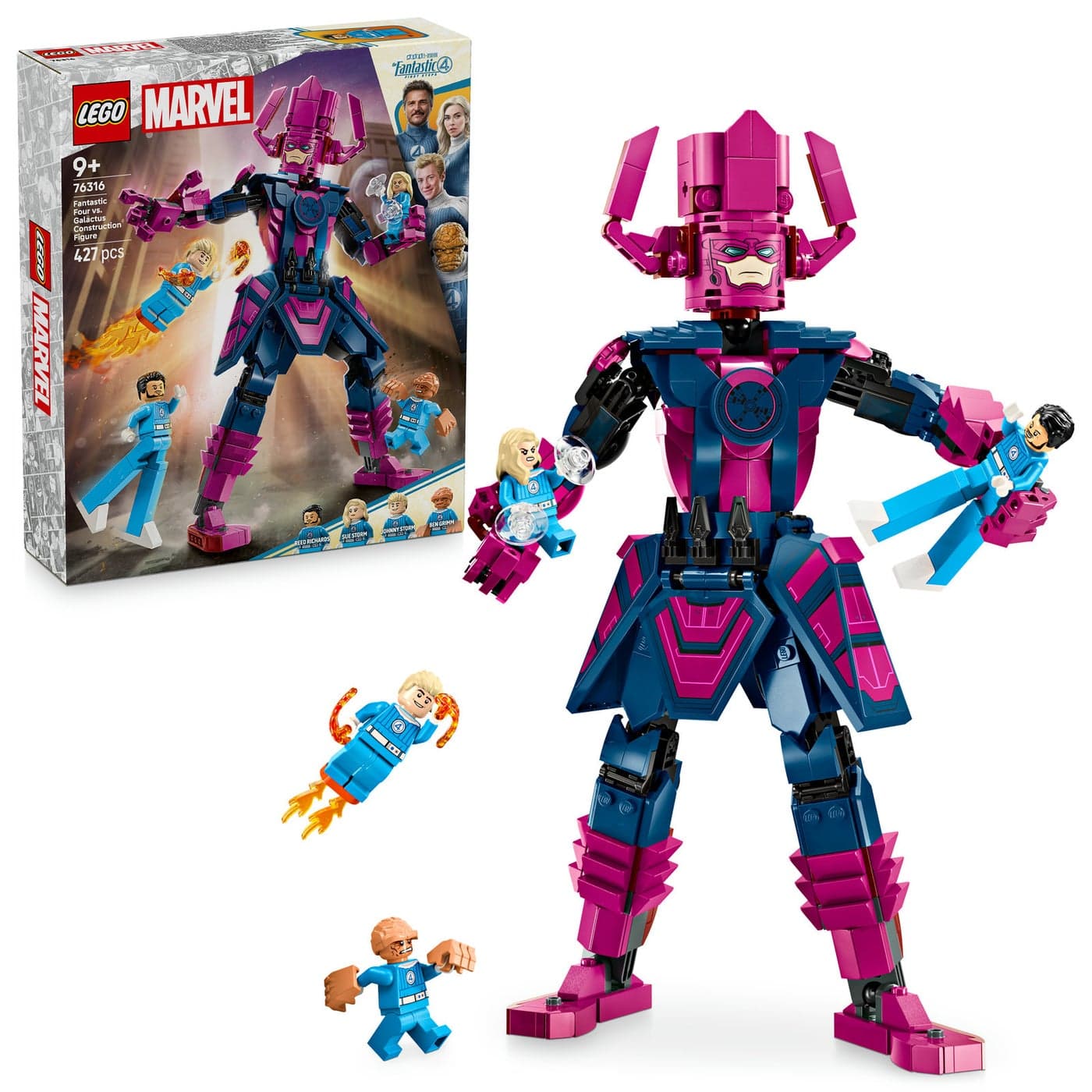 LEGO Marvel Studios' The Fantastic Four: First Steps Movie Fantastic Four vs. Galactus Construction Figure 76316 Building Toy Set (427 Pieces)