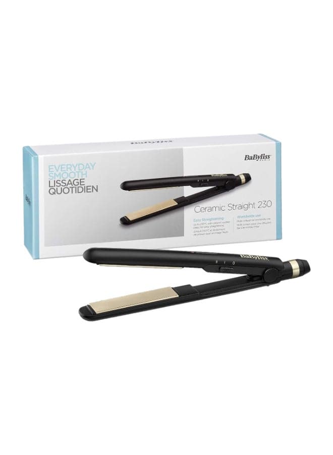 Ceramic Hair Straightener 25mm Straightening And Multiple Heat Settings Up To 230°c Temperature With Fast Heat-up Time Ready To Use In 30 Seconds With Salon-quality Results Black