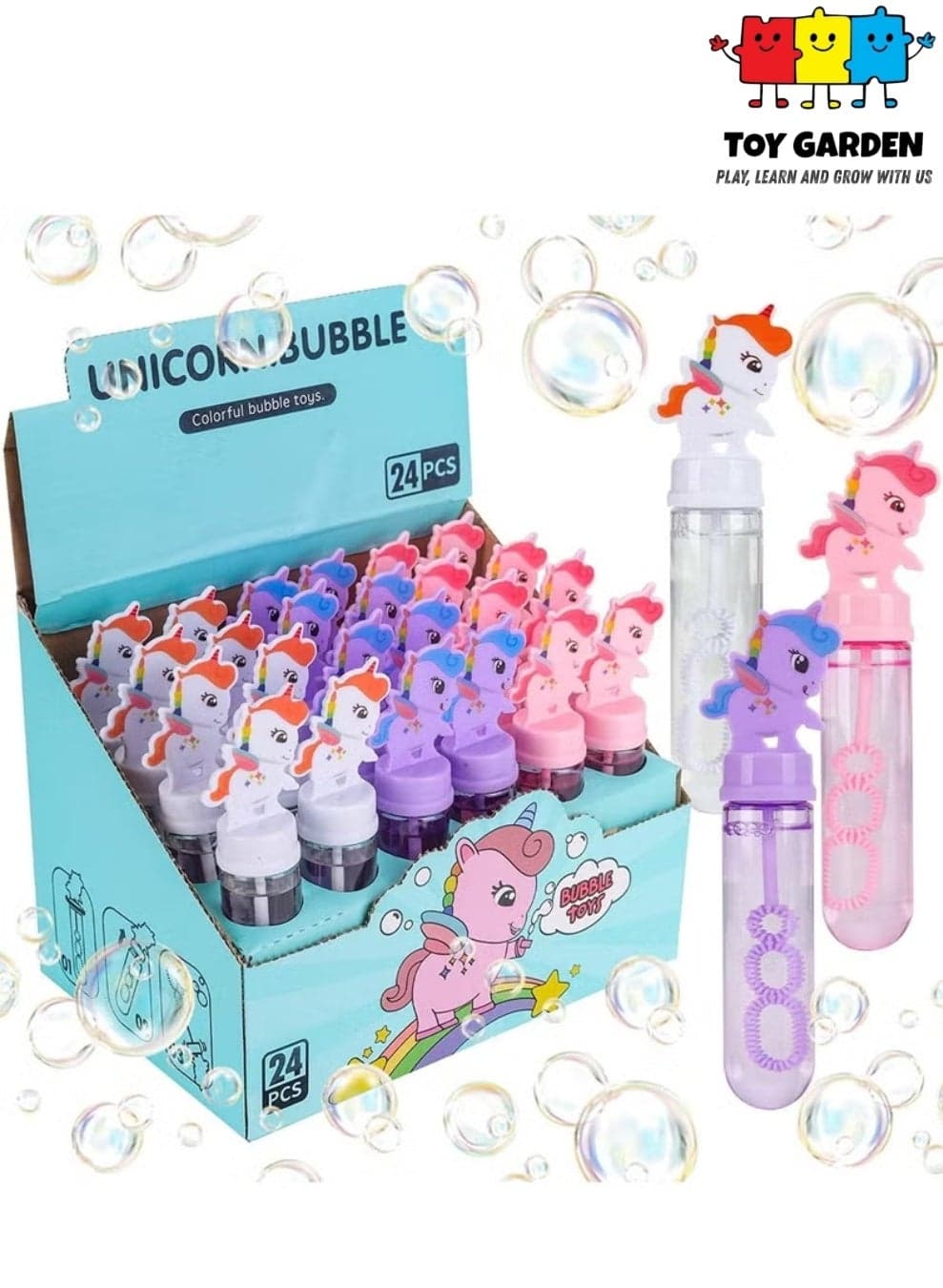 24Pcs Unicorn Bubble Wand Party Favors for Kids – Magical Return Gifts for Birthday Party, Mini Bubble Blower Toys for Girls & Boys – Unicorn Themed Goody Bag Fillers, Outdoor Summer Fun Toys, Party Giveaways, Wedding & Classroom Rewards for Kids