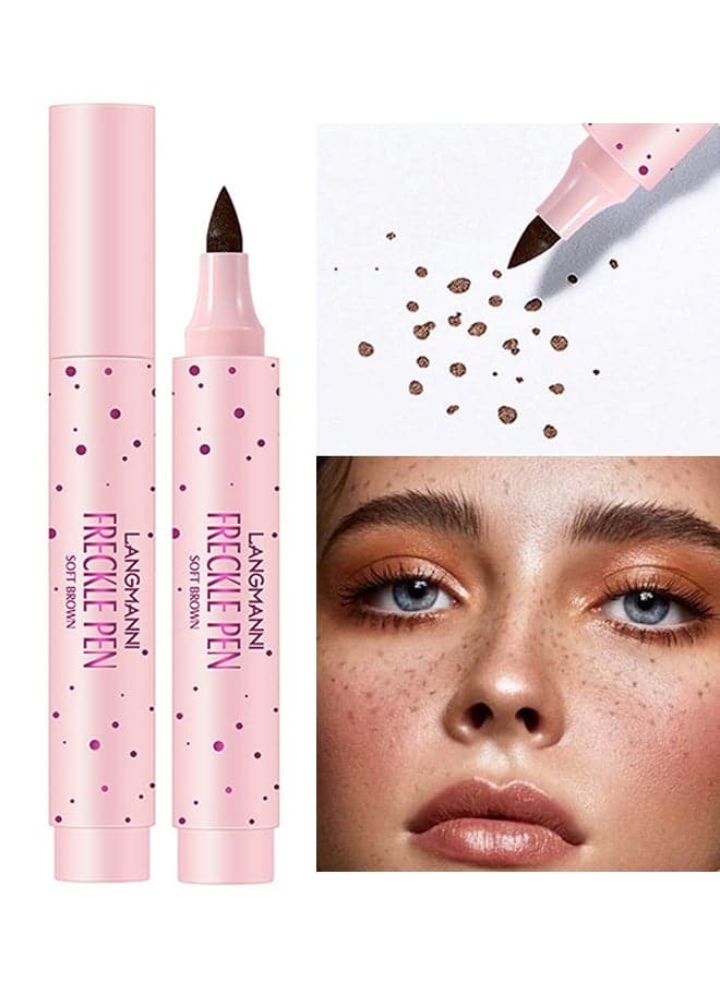Freckle Pen Natural Easy To Color Freckles Pen Waterproof & Long Lasting Soft Freckles For Face Tint Freckle Makeup Tool For Women (Dark Brown) 2.5ml