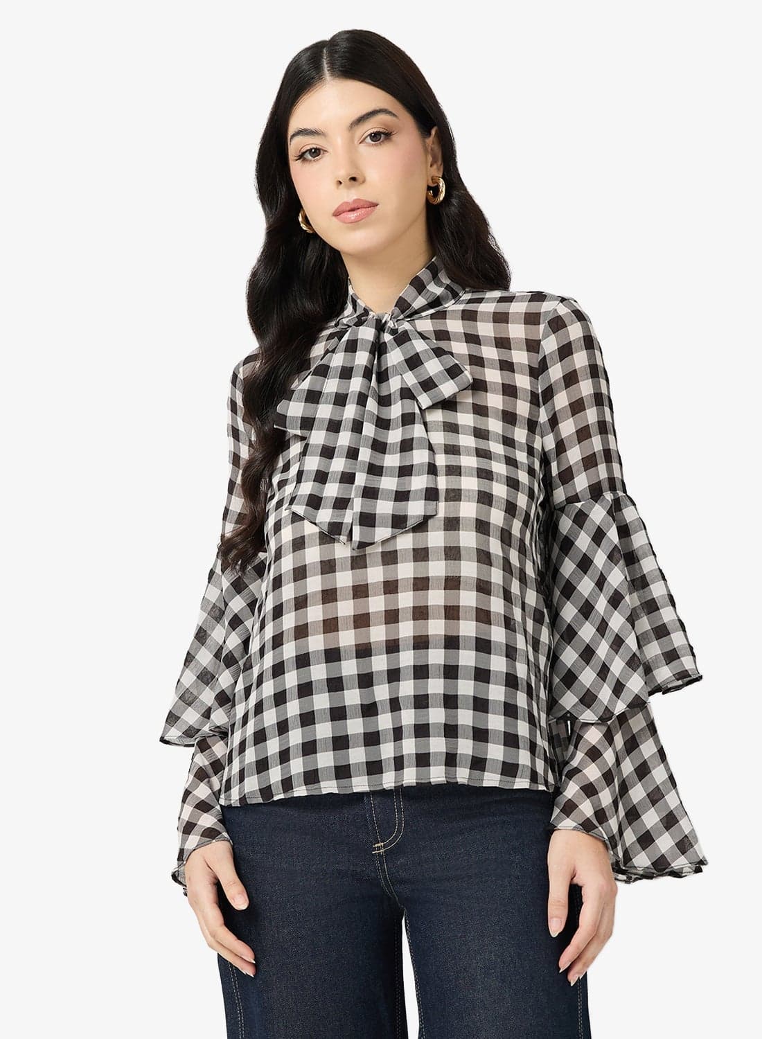 Vmsia Long Sleeve Flounce Top