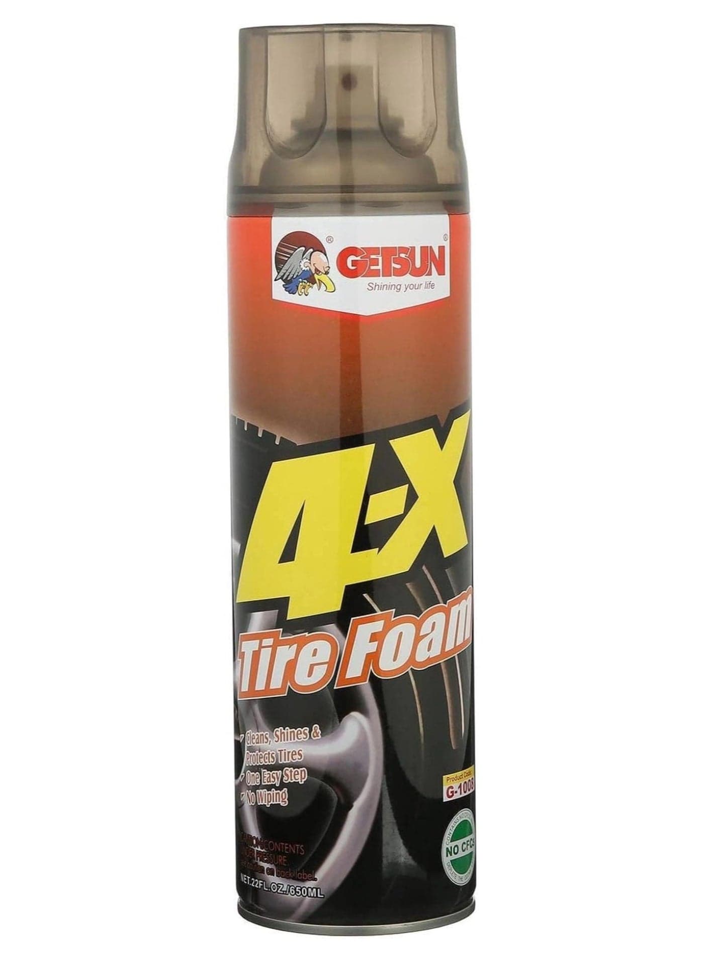 Getsun 4X Tire Foam Cleaner - 650ml | Cleans, Shines & Protects Tires | No Wiping Require