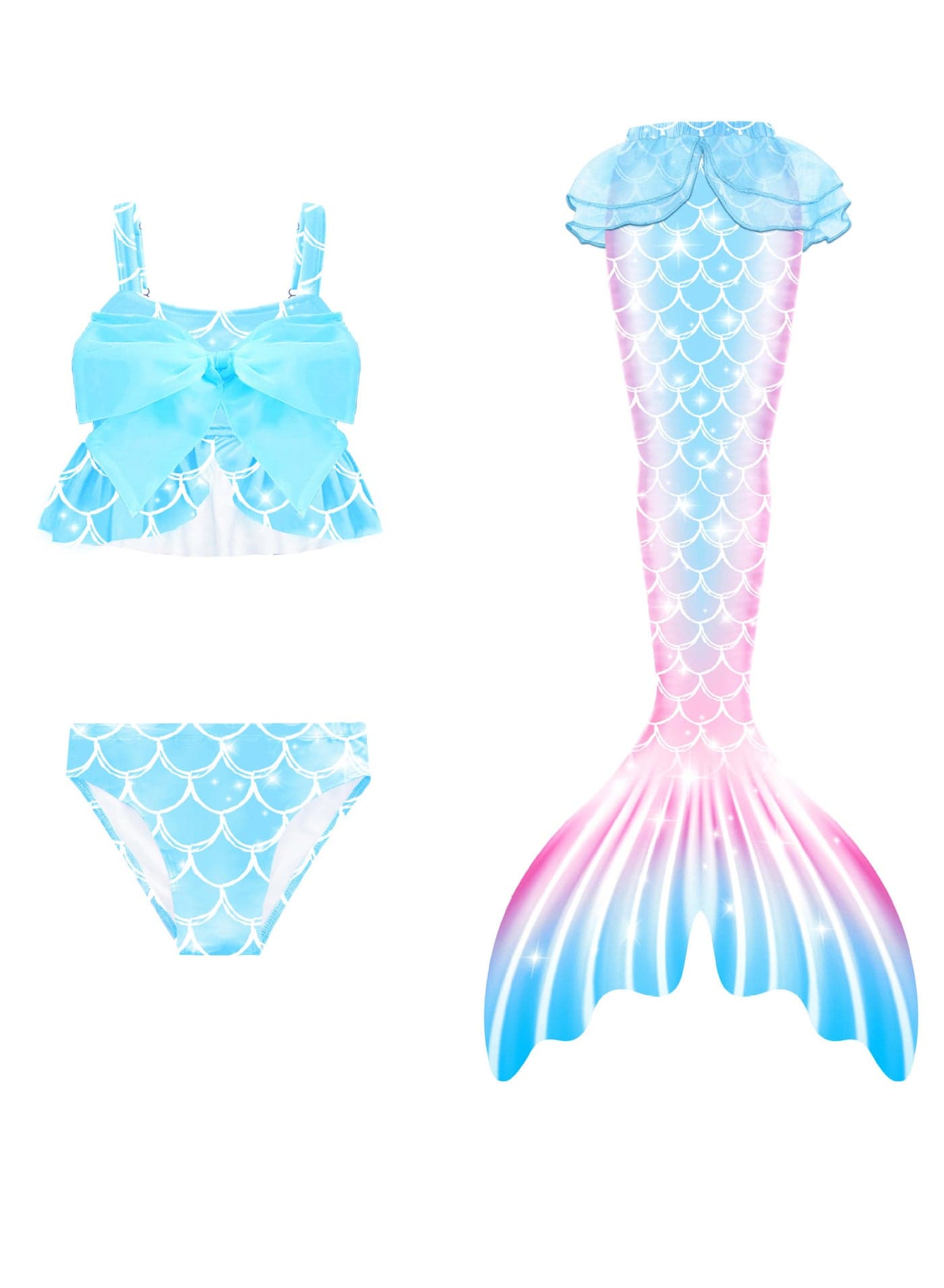 Mermaid Tail Sets Mermaid Costume Girls Swimwear Mermaid Tail Swimwear,Bikini Sets,Mermaid Costume Swimsuits for Kids