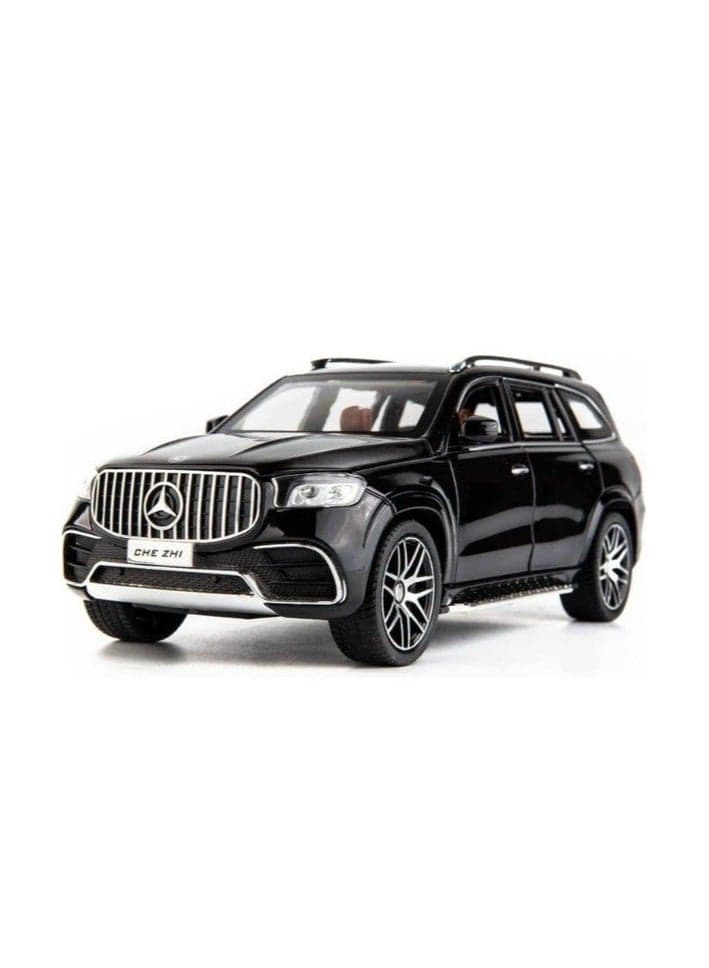 1:24 Mercedes-Benz Die-Cast Toy Car with Light & Sound – Zinc Alloy Pull Back Model Car with Openable Doors, Realistic Luxury Car for Kids & Collectors (Black)