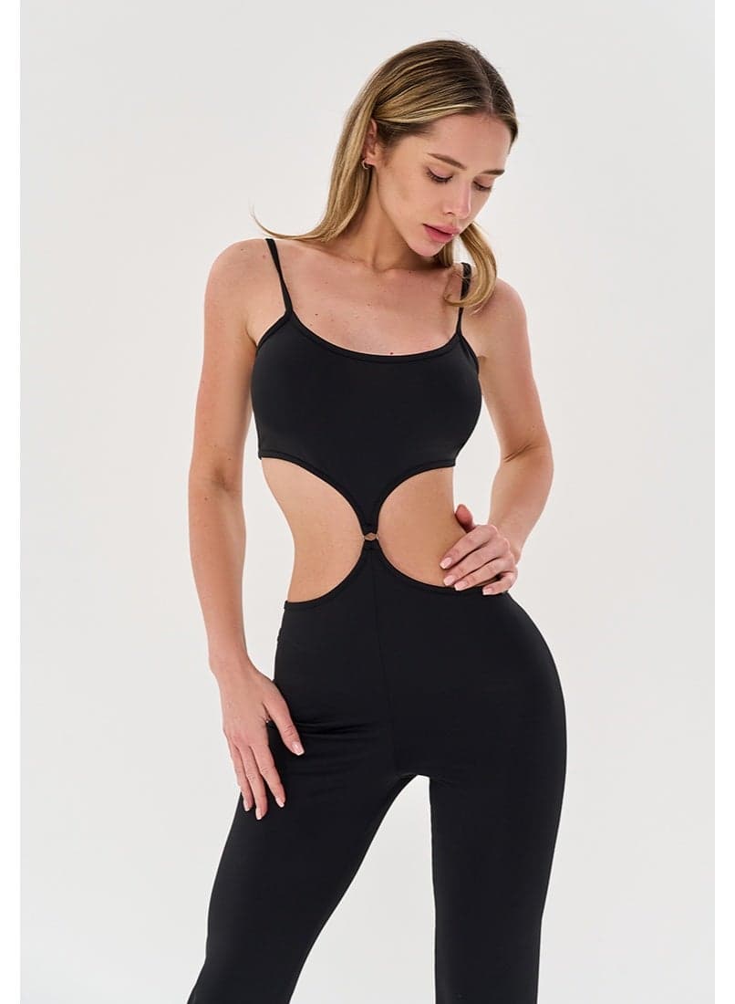 Bona Fide One Piece Workout Jumpsuit for Women – Flare Leg Athletic Romper with Tummy Control