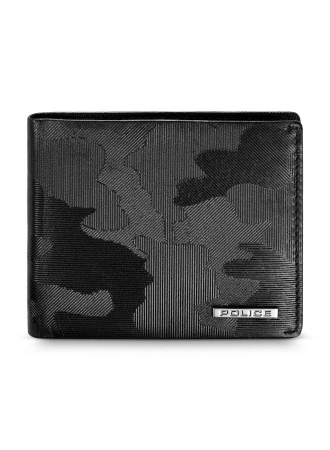 Berryblack Grey and Black Leather Bi-Fold Wallet for Men