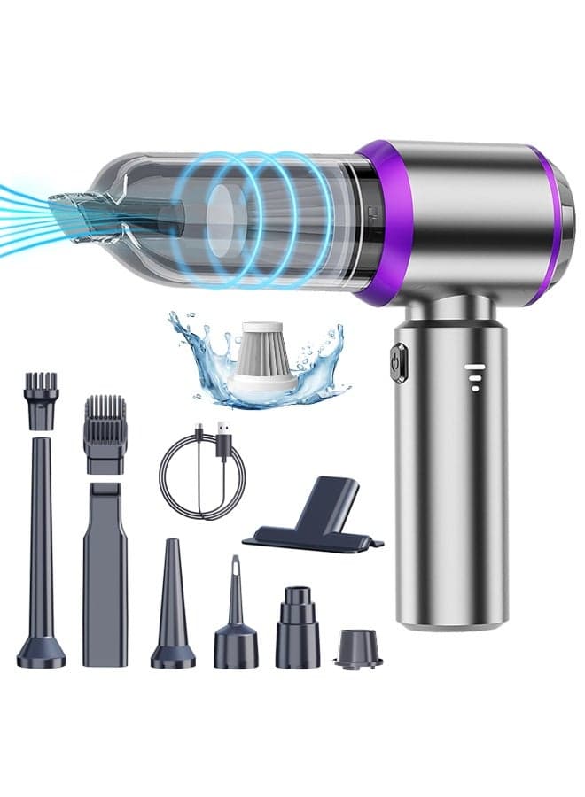 Car Vacuum Portable Cordless 16000PA High power Mini Vacuum Cleaner 4-in-1 Compressed Air Duster & Air Blower & Pump Hand Held Vacuum with Brushless Motor for Car, Home, Office,Camping