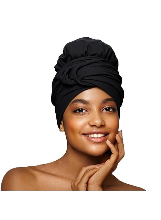 Fabric Swimmer Turban Wrap - Gentle Non-Slip Swim Beanie for Ladies All Hair Lengths (1 PCS)