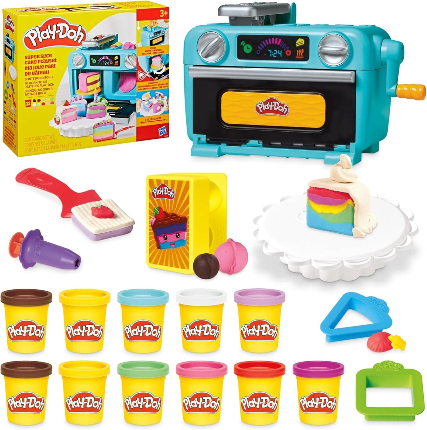 0Super Slice Cake Playset with Toy Oven and 11 Modeling Compound Cans