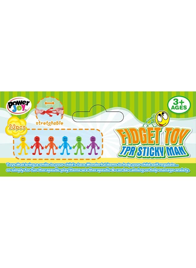 Power Joy Fidget Toy Tpr Sticky Man 20 Pieces