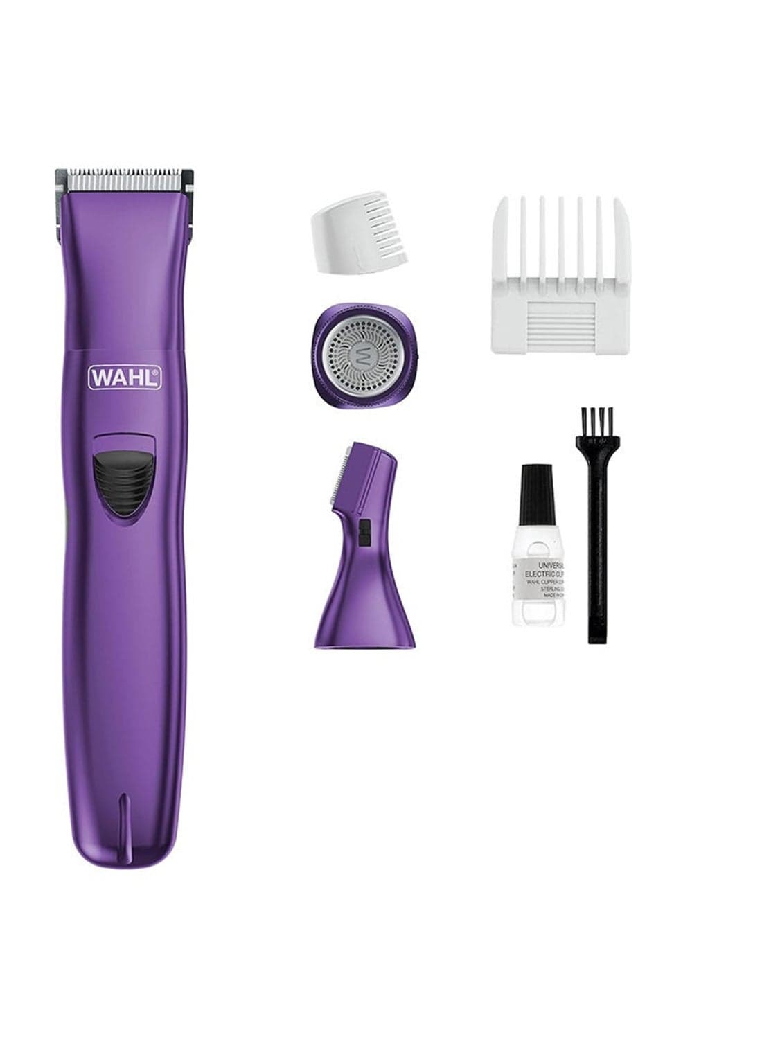 Women Trimmer Rechargeable Grooming Kit | Quick Hair Removal for Bikini Line, Facial Hair, Underarms & Eyebrows | Pure Confidence Detail Trimmer, Close Finish Rotary Shaver | Quick & Easy Hair Removal, 3 Interchangeable Heads | 60 Min Runtime | Purple - 9865-127 Purple 0.4kg