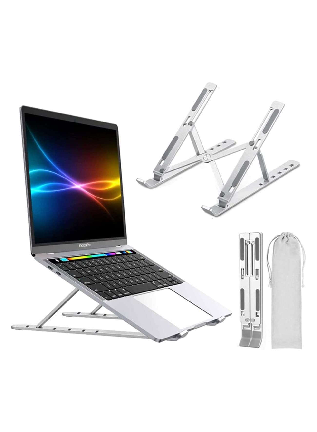 Original N3 Universal Laptop Stand, Aluminum Alloy 6 Levels Height Adjustable Laptop Riser, Portable Ergonomic Desktop Holder Folding with Storage Bag
