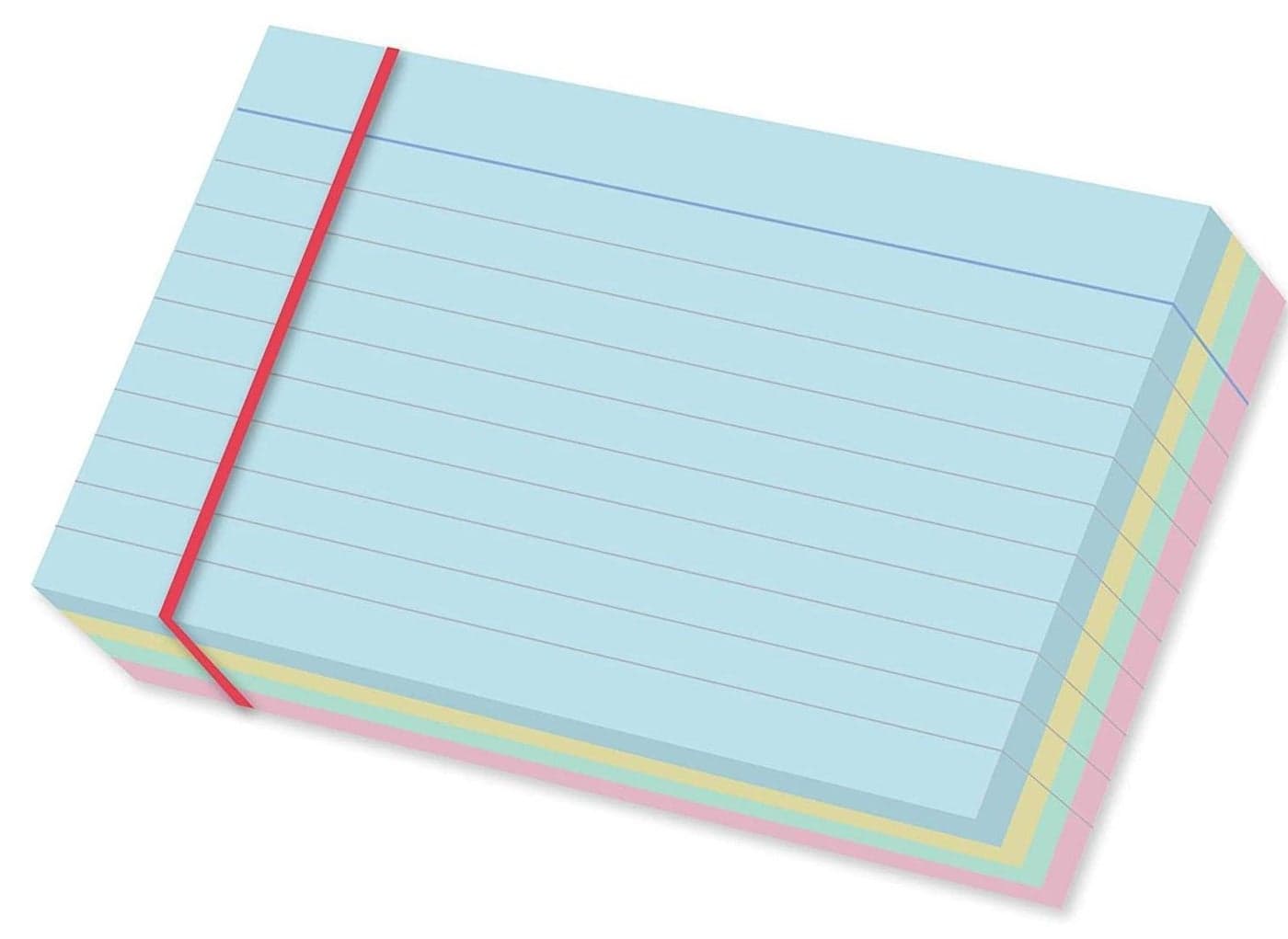 Ruled index card, 100 Pack Colored Lined Record Cards for Office School Note making, List Making, Revision Flash Cards, 6” x 4”