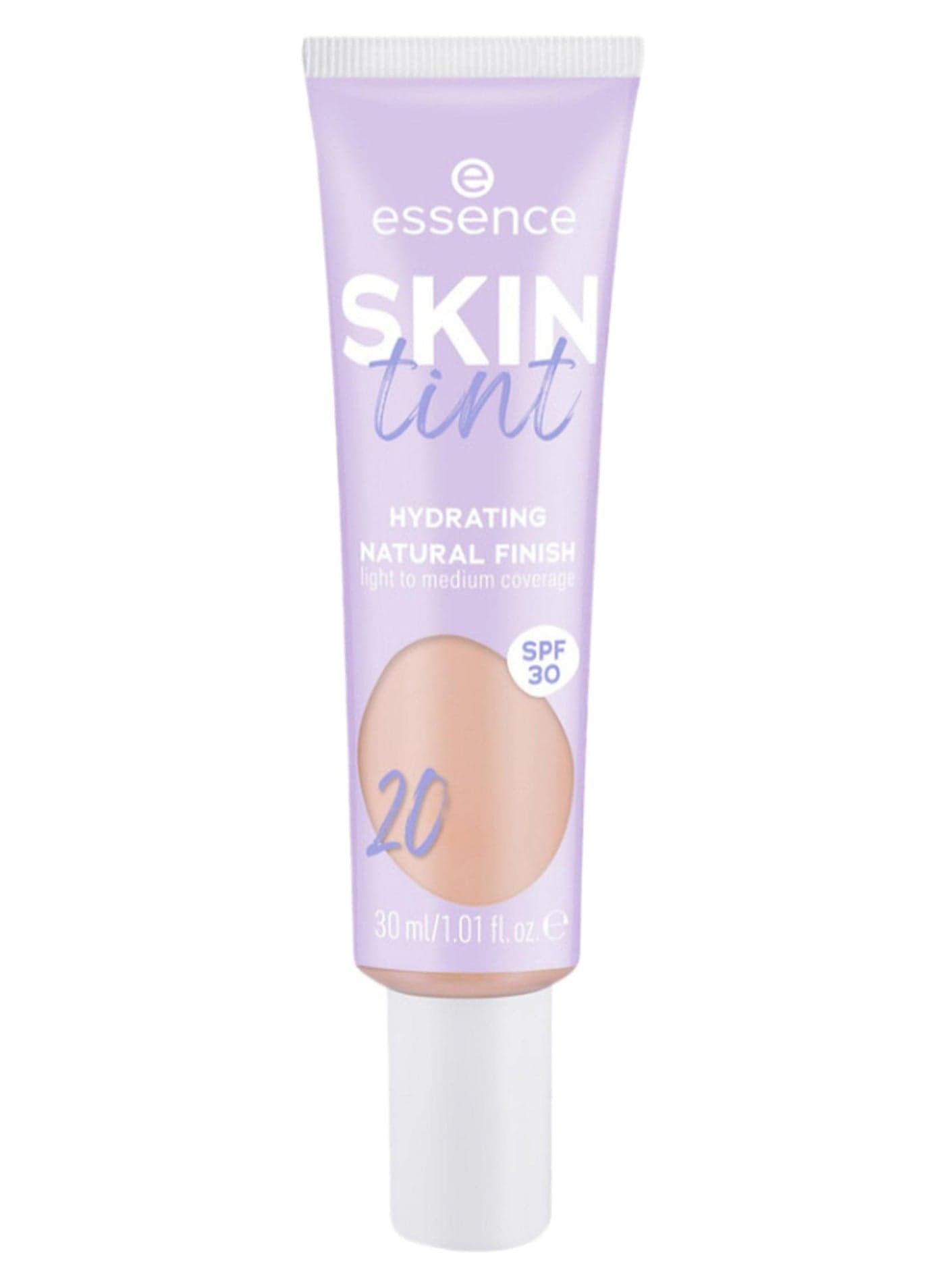 SKIN Tint No.20 | Lightweight Hydrating Face Tint | Light to Medium Coverage | SPF 30 Sun Protection | Vegan Formula with Aloe Vera & Hyaluronic Acid | Natural Radiant Finish | 30 ml Beige